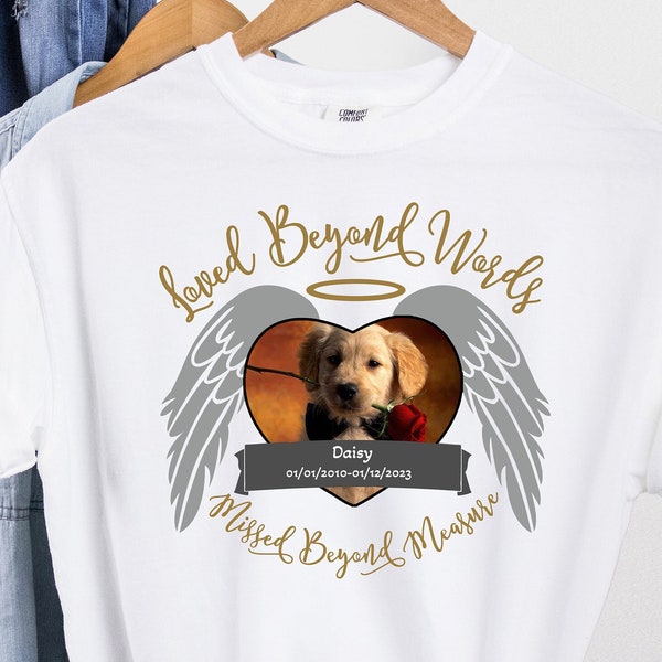 In Memory of Pet Shirt, Comfort Colors Shirt, In Loving Memory Pet Shirt, In Loving Memory Dog Shirt, In Loving Memory Cat Shirt, Angel Wing