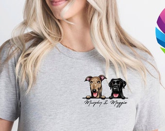 Custom Dog Shirt, Custom Dog Name Shirt, Custom Dog Mom Shirt, Custom Dog Dad Shirt, Dog Lovers Shirt, Father's Day Gift, Dog Portrait Shirt