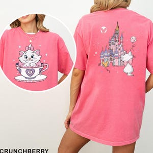 Marie Cat Tea Cup Party Shirt, Comfort Colors Shirt, The Aristocats Disney Castle Shirt, Disney Family Tee, Disneyland Cat Lady Tee, 172898