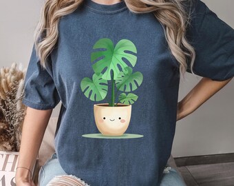 Monstera Plant Shirt, Comfort Colors, Tropical Leaf Tee, Plant Mom Shirt,Houseplant Lover Tee, Boho Botanical Shirt, Jungle Plant Tee,175242