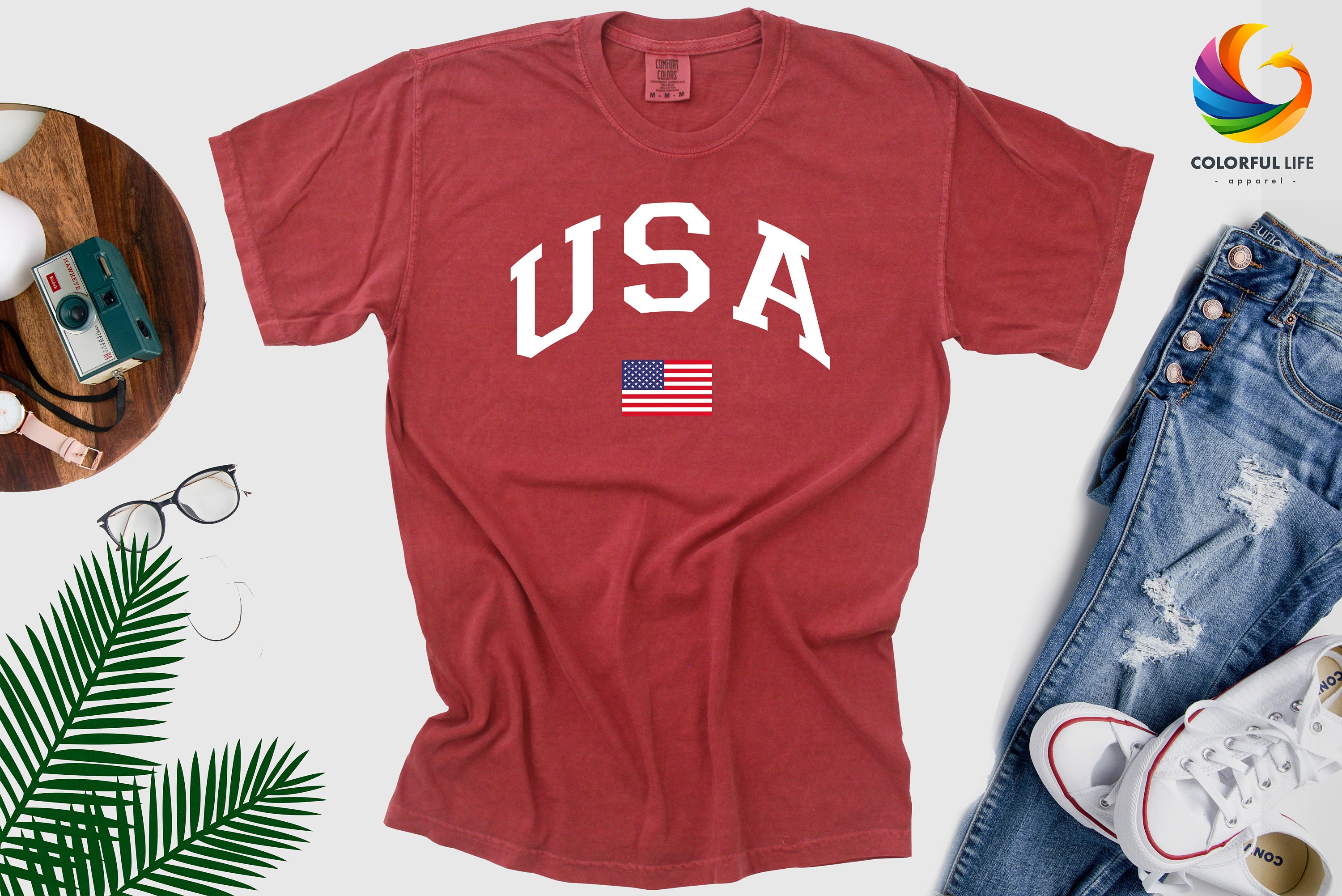 Buy USA Flag Comfort Colors Tshirt USA Shirt America Shirt 4th Online in India Etsy