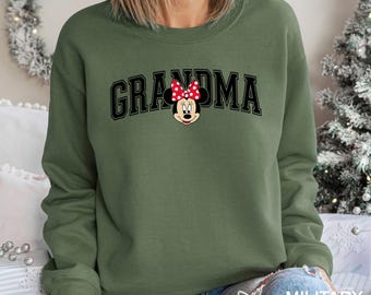 Grandma Grandpa Mickey Minnie Disney Sweatshirt, Family Disney Trip Hoodie,Disney Vacation Sweatshirt, Matching Grandparents Crewneck,174012