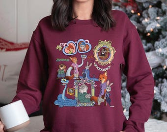 Coquette Mirror Zootopia Sweatshirt, Judy Hopps Nick Wilde Sweatshirt, Welcome To Zootopia Disney Hoodie, Locket Zootopia Crewneck, 174506