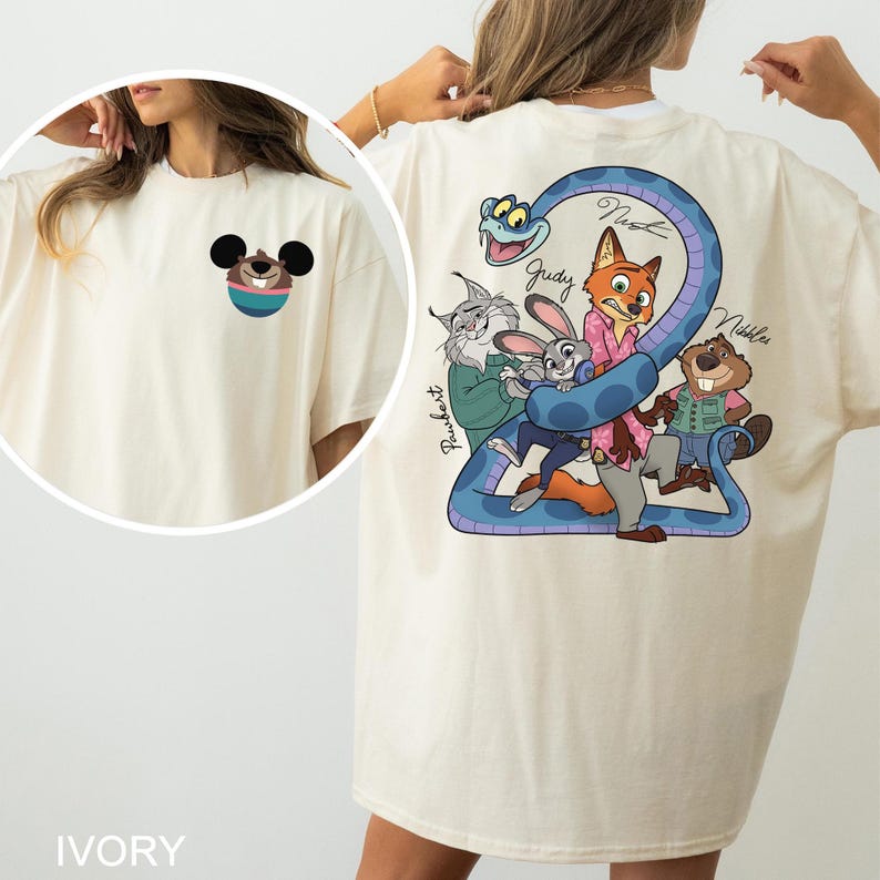 Custom Zootopia Disney Shirt, Comfort Colors, Personalized Disney Family Shirt, Mickey Ears Shirt, Disney Zootopia Characters Shirt, 174547 image 11