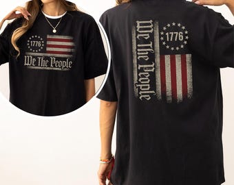 4Th Of July We The People Usa Shirt, Retro 4Th Of July We The People Usa Graphic Tee, Comfort Colors Trendy Custom Print Top, 176031