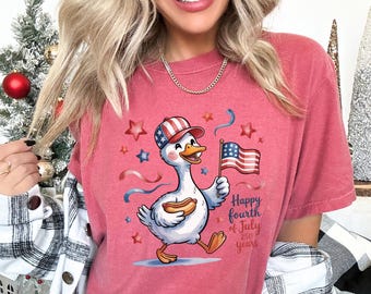 4th Of July Goose Shirt, Comfort Colors, Fourth of July Tee, July Fourth Goose Shirt, American Family Tee, Independence Day Shirt, 175302