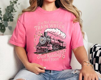 Comfort Colors Train Wreck Shirt, Retro Train Wreck Graphic Tee, Trendy Custom Print Top, Cute Casual Apparel, 175993