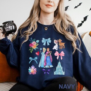 Elsa Anna Frozen Sweatshirt, Princess Elsa Coquette Bow Sweatshirt, Disney Girls Trip, Frozen Coquette Hoodie, Olaf Frozen Crewneck, 173902 画像 8