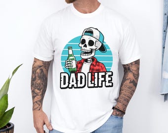 Dad Life Skeleton Shirt, Comfort Colors, Funny Beer Skeleton Tee, Dad Drinking Beer Meme Shirt, Sarcastic Father Humor Gift Shirt, 175265