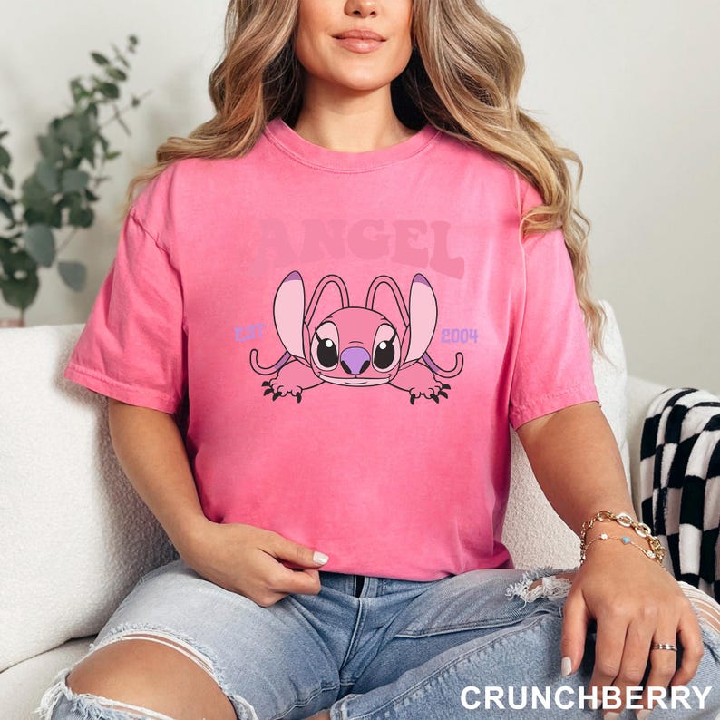 CuCute Angel Shirt, Comfort Colors, Disney Angel Est 2004 Shirt, Floral Stich Angel Shirt, Disneyland Trip Shirts, Girly Disney Shirt,173917 Bild 7