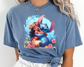 Disney Moana And Stitch Shirt, Comfort Colors Disney Shirt, Disney Moana Shirt, Disney Stitch Shirt, Disney Trip Shirt, 171949