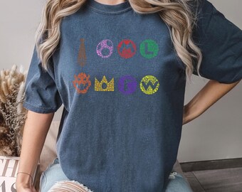 Super Mario Logo Shirt, Comfort Colors, Super Mario Group Shirt, Super Mario Family Shirt, Mario & Friends Party Matching Shirt, 174017