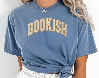 Bookish Shirt, Comfort Colors Retro Bookish Graphic Tee, Trendy Custom Print Top, 175834