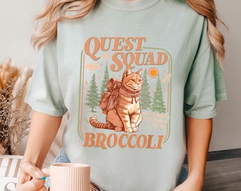 Onyx Storm Quest Squad Broccoli Shirt, Comfort Colors, Broccoli Cat Tee,Dragon Rider Romantasy Tee, Ridoc Book Fan Tee,Bookworm Shirt,174727
