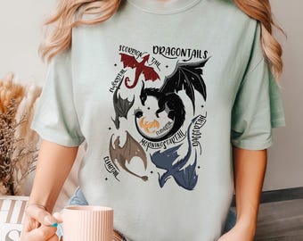 Dragon Fantasy Shirt, Comfort Colors, Dragontails Shirt, Rebecca Yarros Shirt, Fourth Wing Shirt, Fantasy Book Lover Shirt, 174643