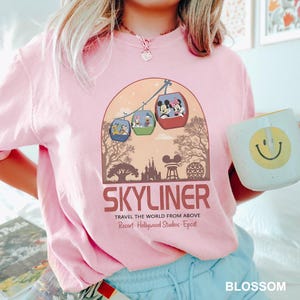Vintage Mickey and Friends Skyliner Shirt, Comfort Colors, Travel The World From Above Shirt, Epcot Disney Tee, Hollywood Studios Tee,173589