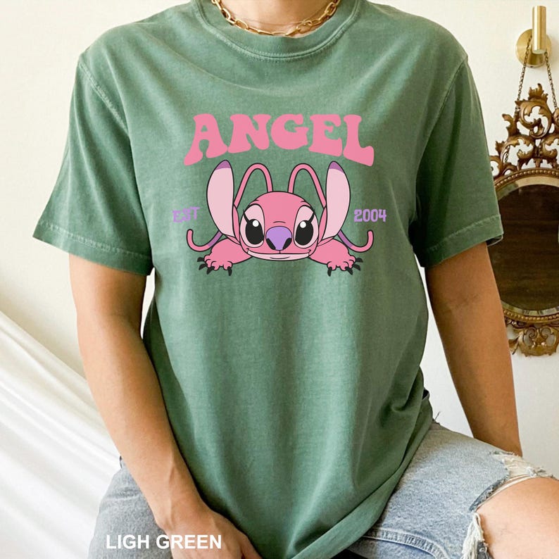 CuCute Angel Shirt, Comfort Colors, Disney Angel Est 2004 Shirt, Floral Stich Angel Shirt, Disneyland Trip Shirts, Girly Disney Shirt,173917 Bild 13