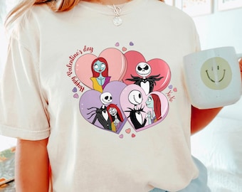 Jack and Sally Valentine's Day Shirt, Comfort Colors Shirt, Jack and Sally Matching Shirt, Nightmare Jack And Sally Valentine Shirt, 172507