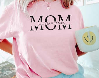 Personalized Mom Shirt, Shirt with Kids' Names, Custom Mothers Day Gift, New Mom Gift, Custom Name Mom Tee, 172910