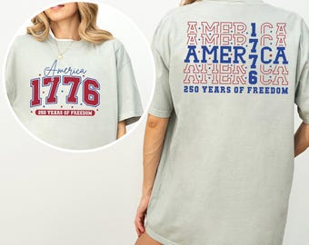 Camiseta de los 250 años de Estados Unidos, Comfort Colors, Camiseta del 250 aniversario de EE. UU., Camiseta del 250 aniversario, Camisetas con la bandera de EE. UU., Camiseta 1776-2026, Camiseta patriótica, 175559