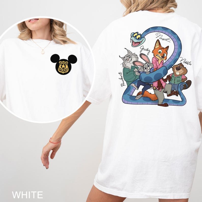 Custom Zootopia Disney Shirt, Comfort Colors, Personalized Disney Family Shirt, Mickey Ears Shirt, Disney Zootopia Characters Shirt, 174547 image 2