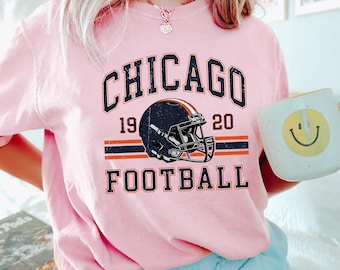 Chicago Football Vintage Shirt, Comfort Colors, Retro Chicago Bear Football Tee, Chicago American Football Helmet Shirt, Game Day Tee,174733