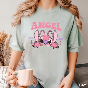 CuCute Angel Shirt, Comfort Colors, Disney Angel Est 2004 Shirt, Floral Stich Angel Shirt, Disneyland Trip Shirts, Girly Disney Shirt,173917 Bild 3