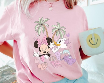 Minnie Daisy Mermaid Summer Shirt, Comfort Colors, Disney Beach Vacation Tee, Palm Tree Girls Trip Shirt, Magical Mermaid Summer Tee, 175428
