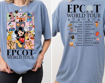 Disney Epcot World Tour Shirt, Comfort Colors Disney Shirt, Disney Family Trip Shirt, Disney Epcot Vacation Shirt, Disney Trip Shirt, 171523