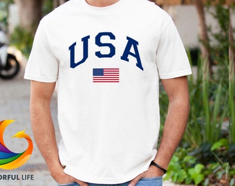 USA Flag Comfort Colors T-shirt, USA Shirt, America Shirt, 4th of July, American Flag Shirt, Camping Usa Flag Shirt, Comfort Colors Shirt