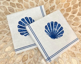 Nautical Shell Cocktail Napkins - Set of 40, 3-Ply, 5inx5in - Coastal Party Decor