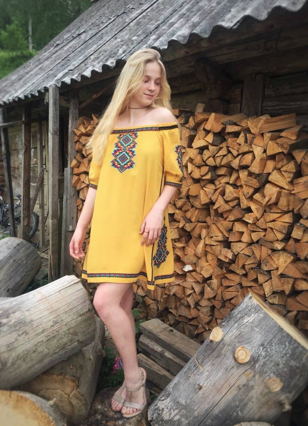 Vyshyvanka Embroidered Ukrainian Dress, Summer Cruise Clothes Ukraine