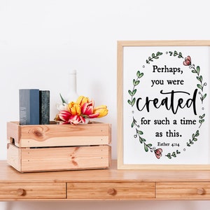 Esther 4:14 Printable Wall Art, Instant Download