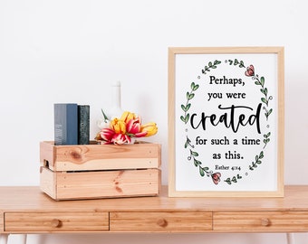 Esther 4:14 Afdrukbare Muur kunst, Instant Download