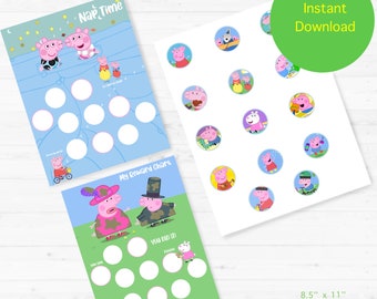 Printable Peppa Pig Reward Chart | Instant Download Reward Chart | Potty Training | Chore Chart | Toddler Reward Chart | ESL