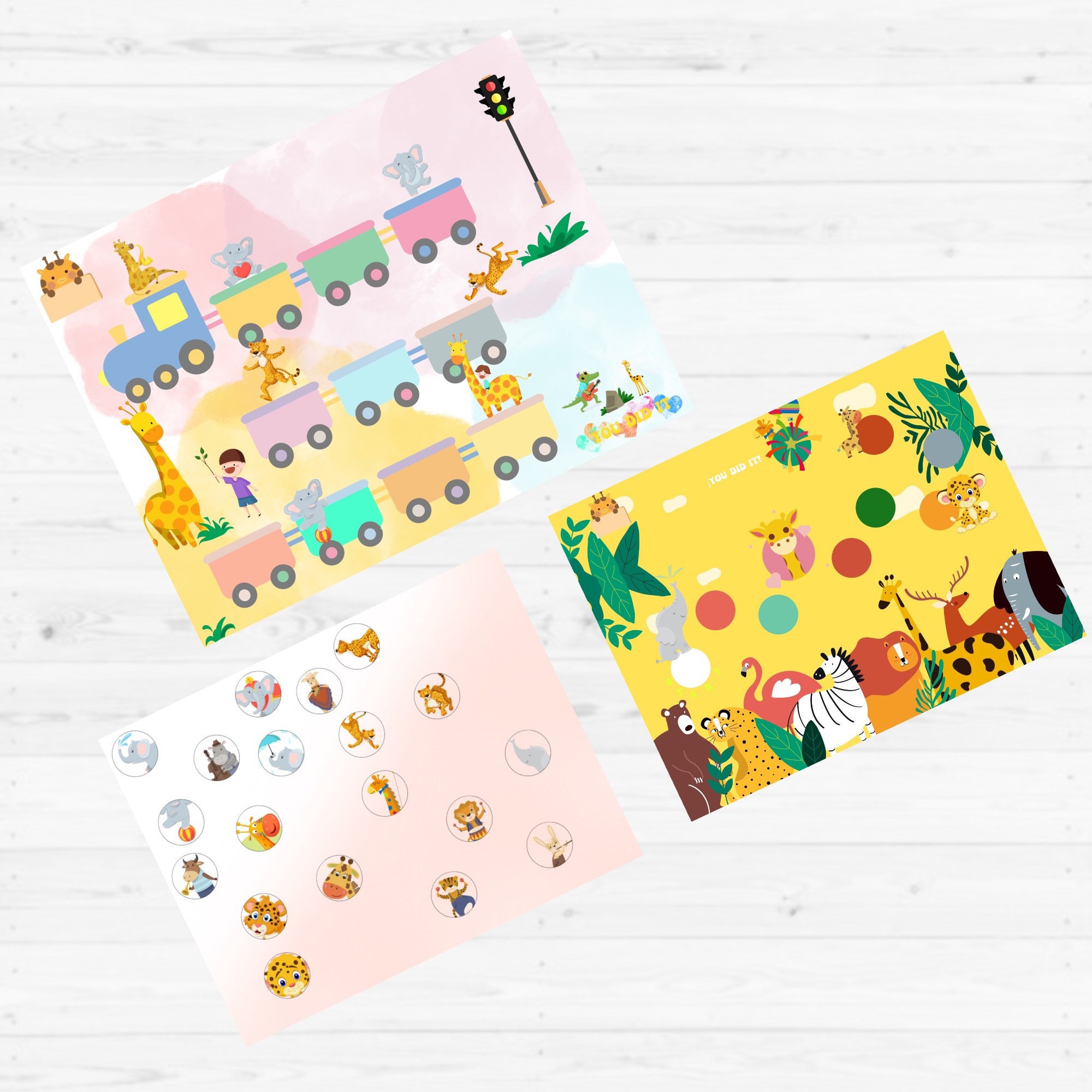 zoo animals train digital reward chart 2 charts stickers etsy ireland