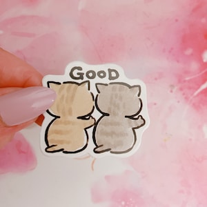 Autocollant de chat motivateur + | FREEBIE | pvc Mignon et pour toutes les surfaces