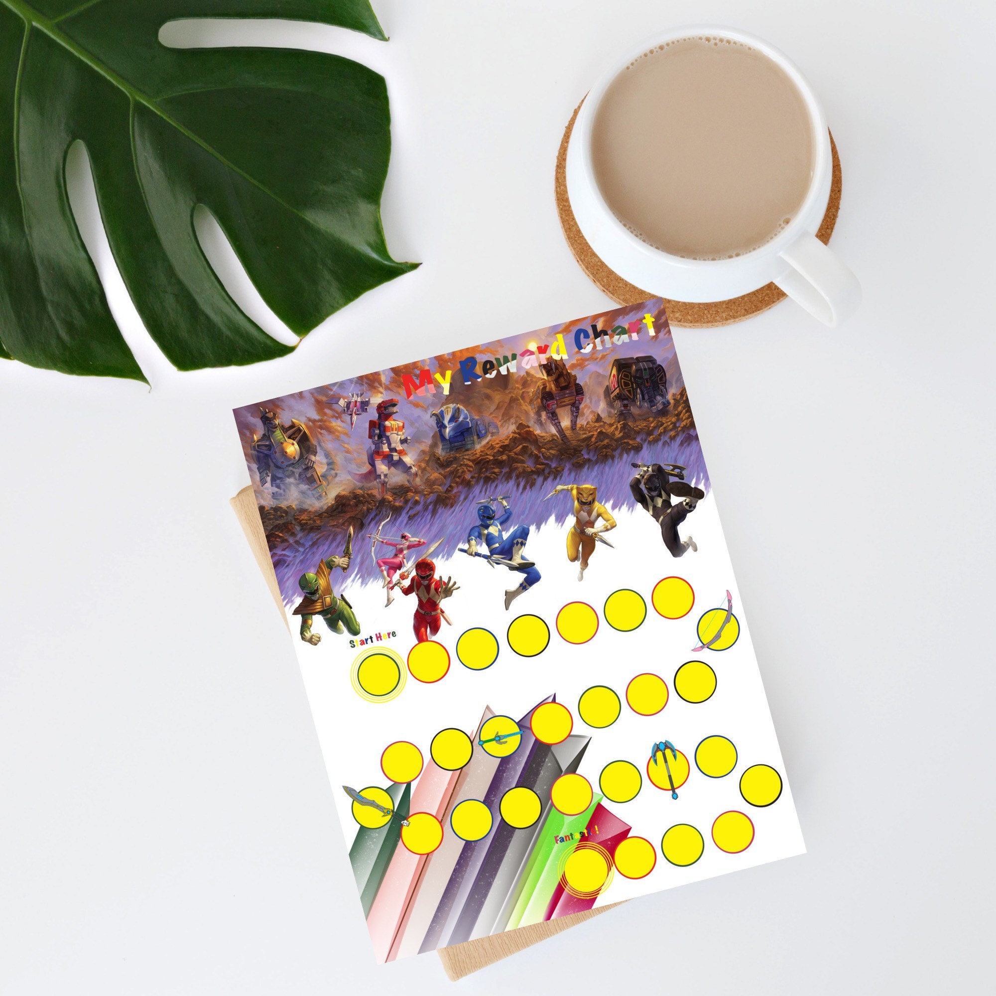 Power Rangers Digital Printable Reward Training Chart | Potty &amp; Chore ...