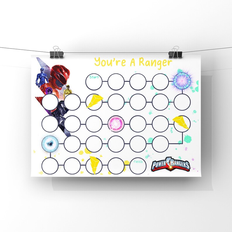 Power Ranger Digital Reward Chart Online Teaching Potty, Responsibility ...
