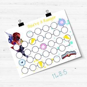 Power Ranger Digital Reward Chart | Online | Potje, Verantwoordelijkheid & Kluskaart | | van het beloningssysteem