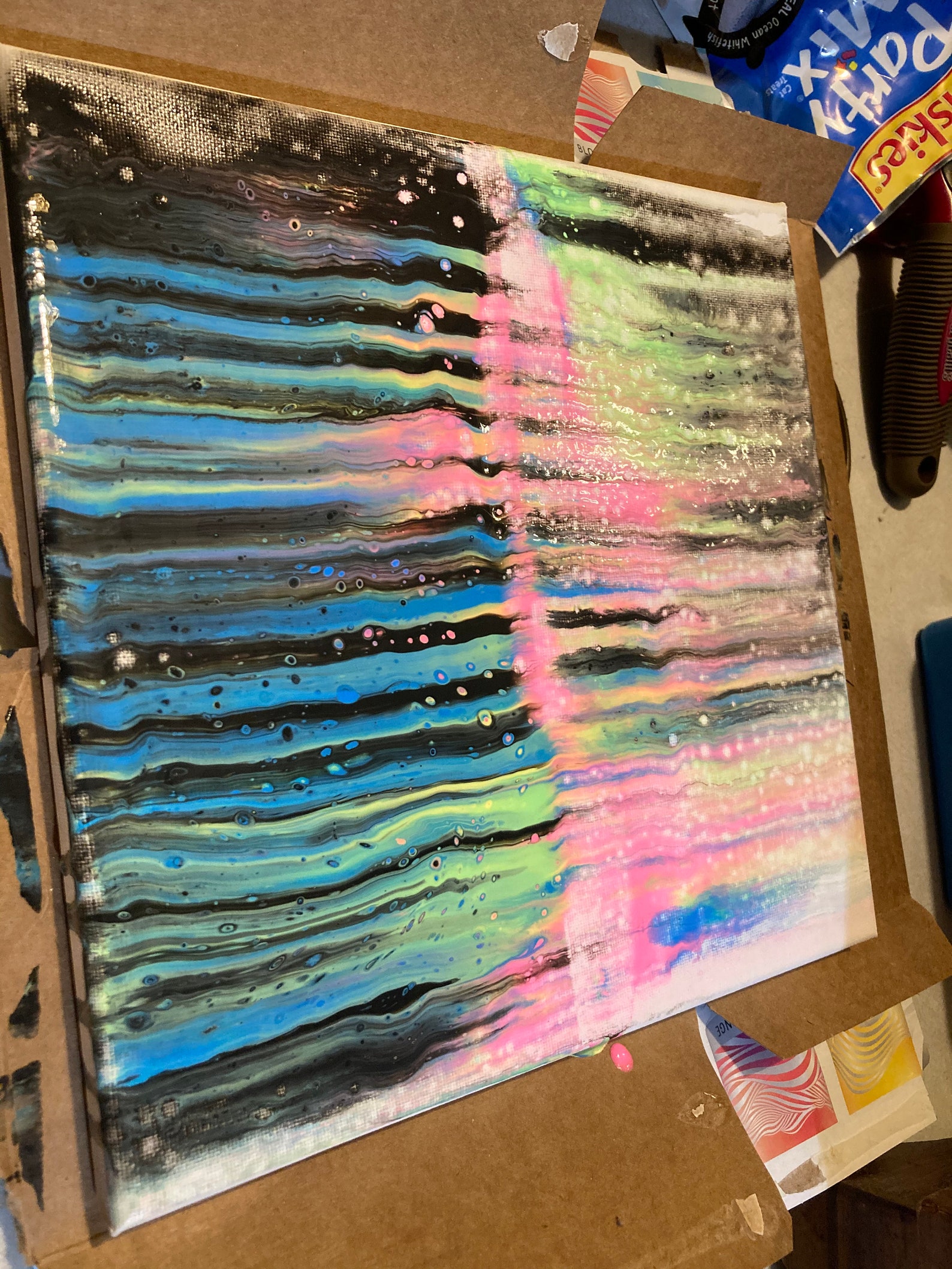 Acrylic Paint Pour Swipe Technique Etsy