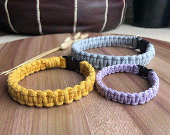 Pet collar | macrame dog collar | small dog collar | big dog collar | medium dog collar | handmade | cotton collar | pet accessories