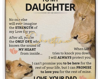 Collar con nombre personalizado para hija / Regalo considerado de papá / Expresando amor y afecto