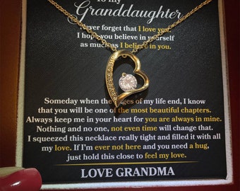 To Granddaughter Gift for Granddaughter from Grandma - Mother's Day Necklace For Girl From Grandma - Gift for Girl - Forever Love Necklace