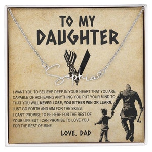 papa viking | Collier prénom personnalisé | carte postale | Cadeau fille