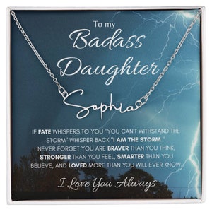 Badass Daughter: Personalized Name Necklace for the Strong and Fearless | Gift for Daughter