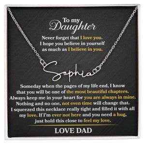 永遠のパパの娘：娘のためのパーソナライズされた名前のネックレス - 父親からの愛情あふれる贈り物