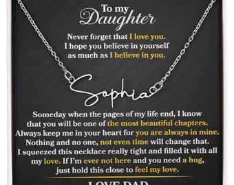 Forever Daddy's Girl: collar con nombre personalizado para hija: un regalo amoroso de papá