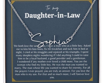 Collar personalizado con nombre de nuera: joyas personalizadas para cumpleaños, aniversarios u ocasiones especiales