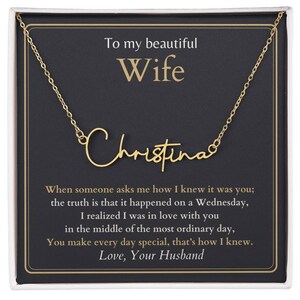 Gift for Wife - Personalized Name Necklace for Wife - A Thoughtful Gift from Husband for Special Occasions